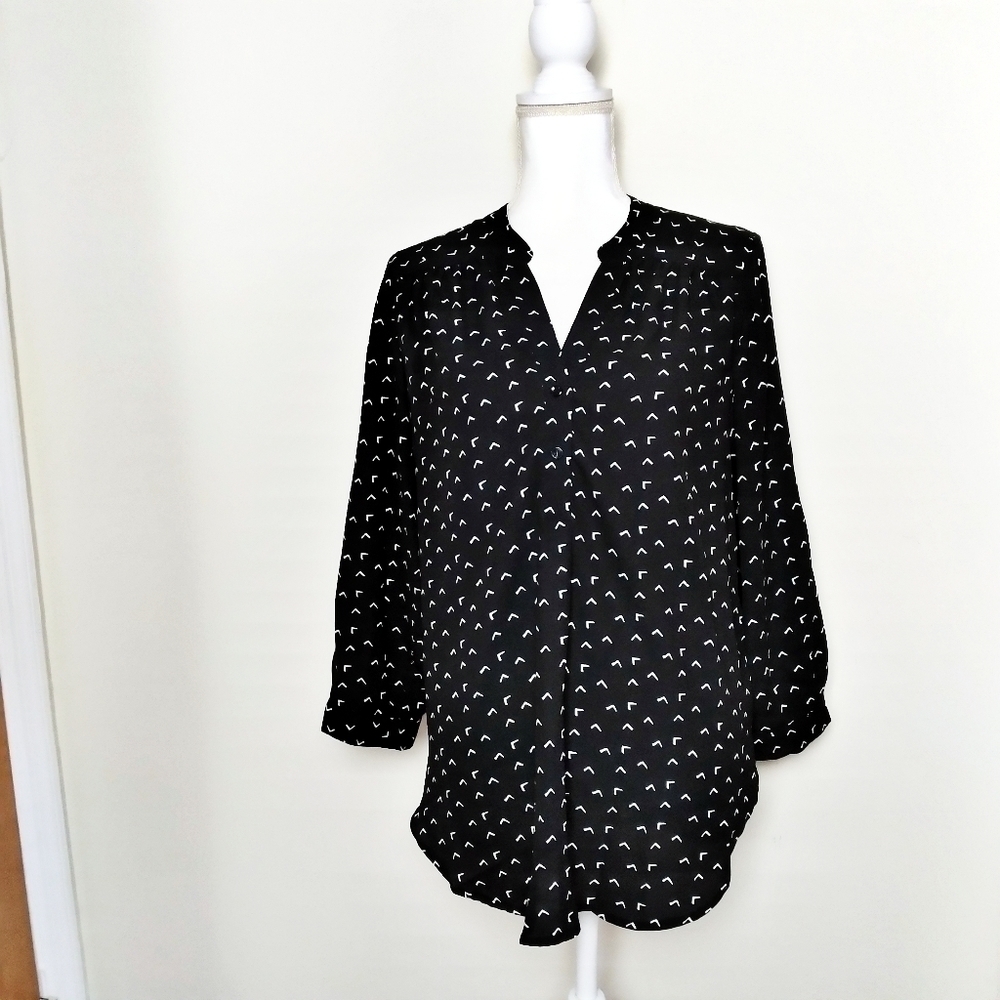 Halogen Nordstrom Black and White Popover Shirt